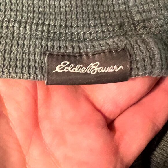 Eddie Bauer Grey Waffle-Knit Thermal Men's Long-Sleeve Henley Tee T-Shirt SZ 2XL - Picture 3 of 5